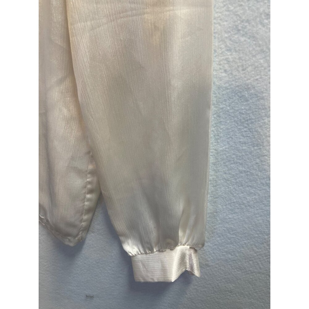 Vintage Russ Satin Business Blouse with Scarf Button Up Long Sleeve Size 12 - Picture 3 of 12